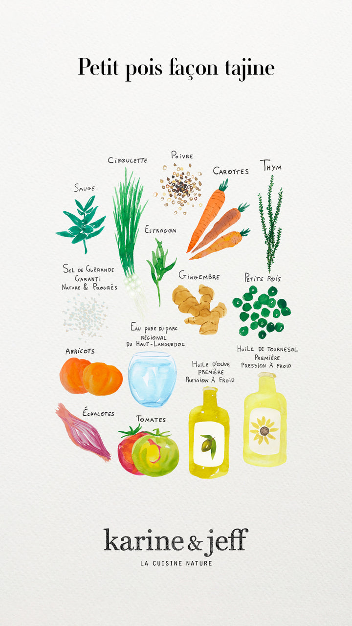 Histoire de recette : le petit pois façon tajine, carottes, abricot et ciboulette