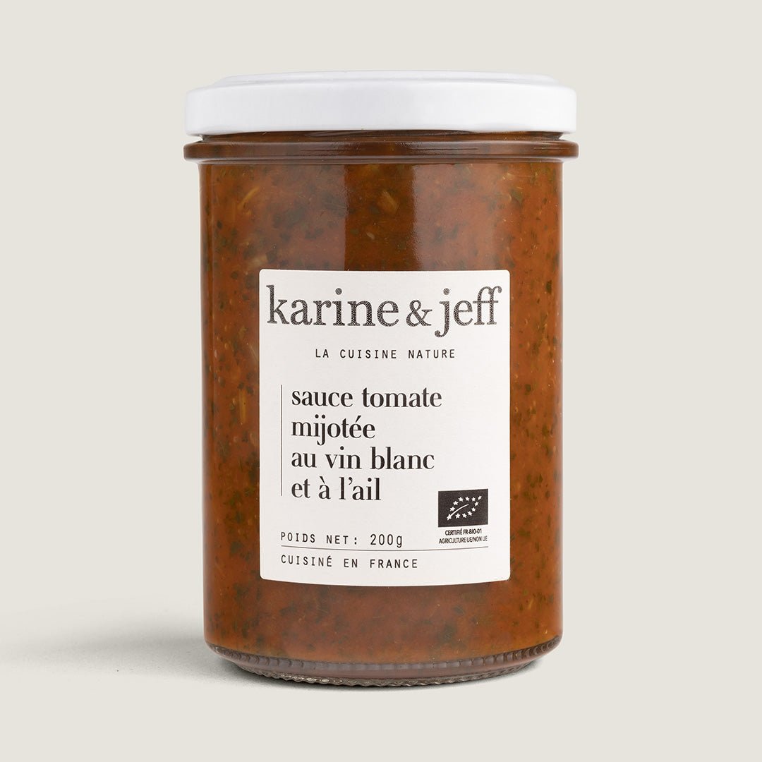 Sauce tomate mijotée au vin blanc et à l&#39;ail - Karine &amp; Jeff