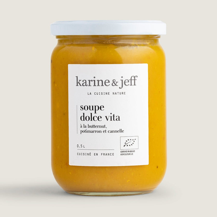 Soupe Dolce Vita - à la butternut, potimarron et cannelle - Karine & Jeff